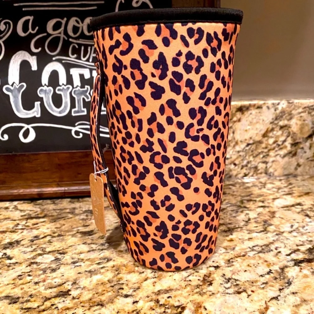 TIPI⭐️NEW Leopard Print🐆KOOZIE Beverage Cup Cover - Picture 2 of 8